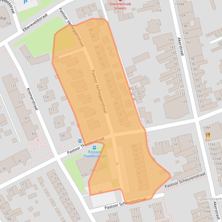 Kaart van postcodegebied 6466JJ.