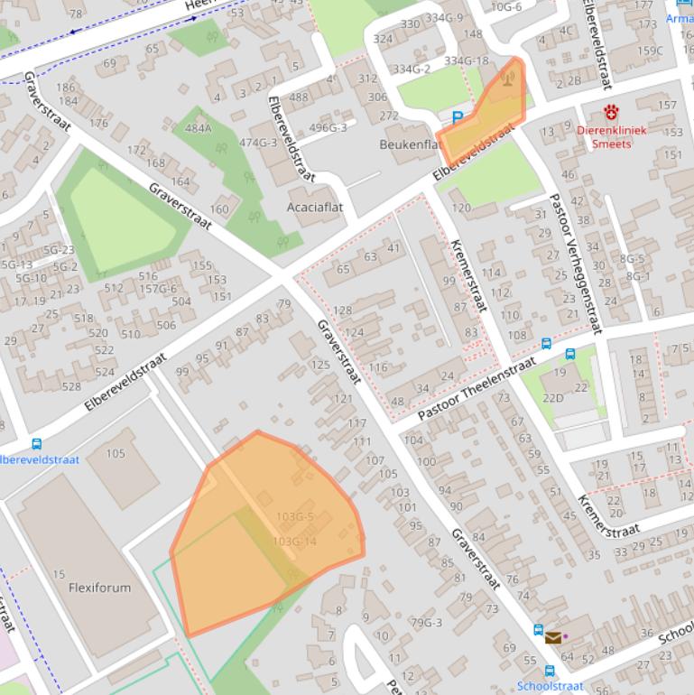 Kaart van postcodegebied 6466KB.