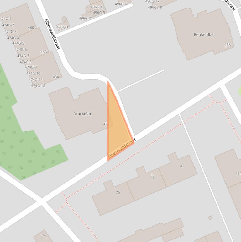 Kaart van postcodegebied 6466KK.