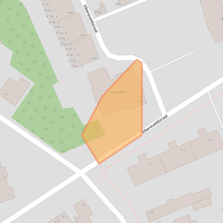 Kaart van postcodegebied 6466KL.