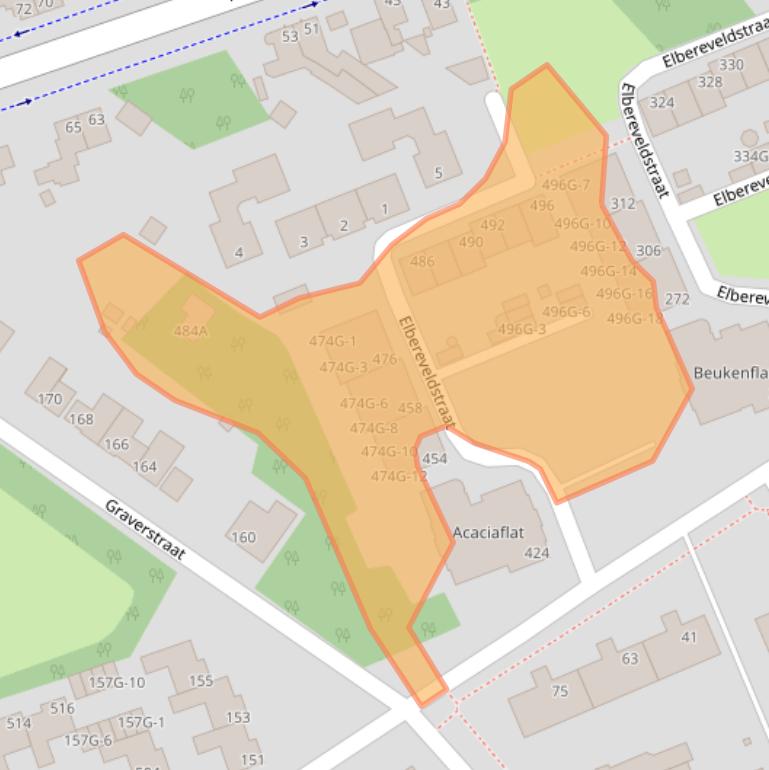 Kaart van postcodegebied 6466KN.