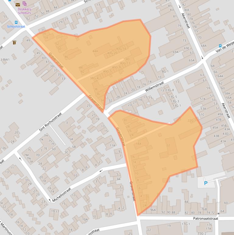 Kaart van postcodegebied 6466KW.