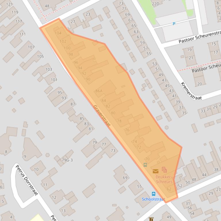 Kaart van postcodegebied 6466KX.