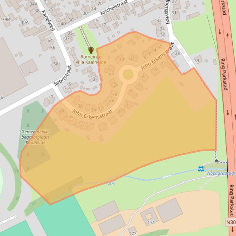 Kaart van postcodegebied 6466MA.