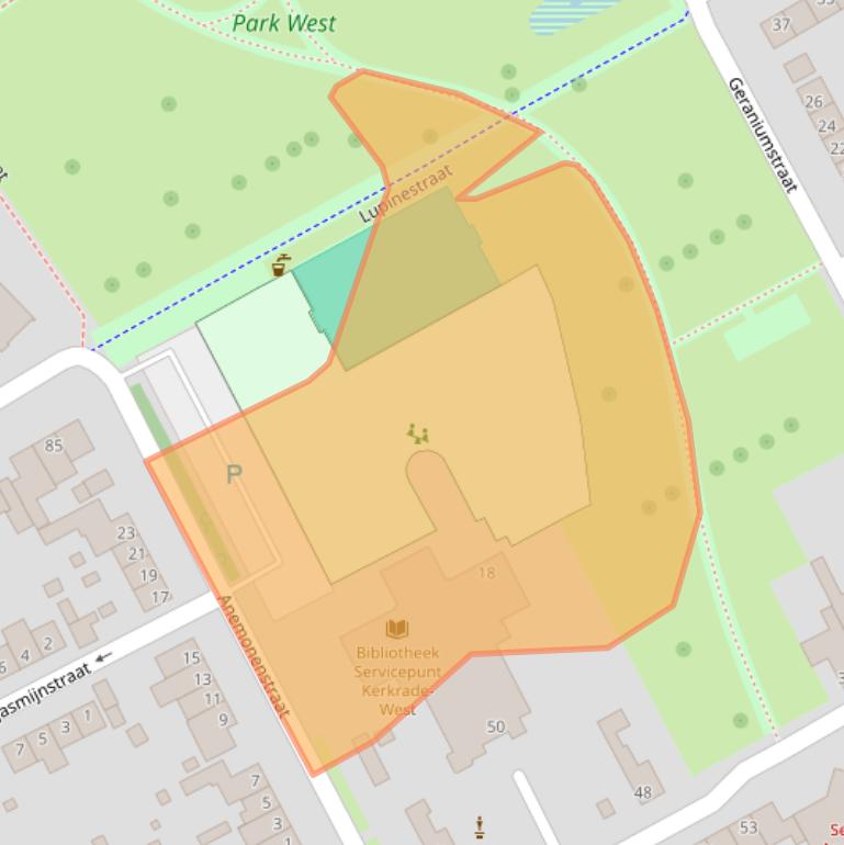 Kaart van postcodegebied 6466SZ.