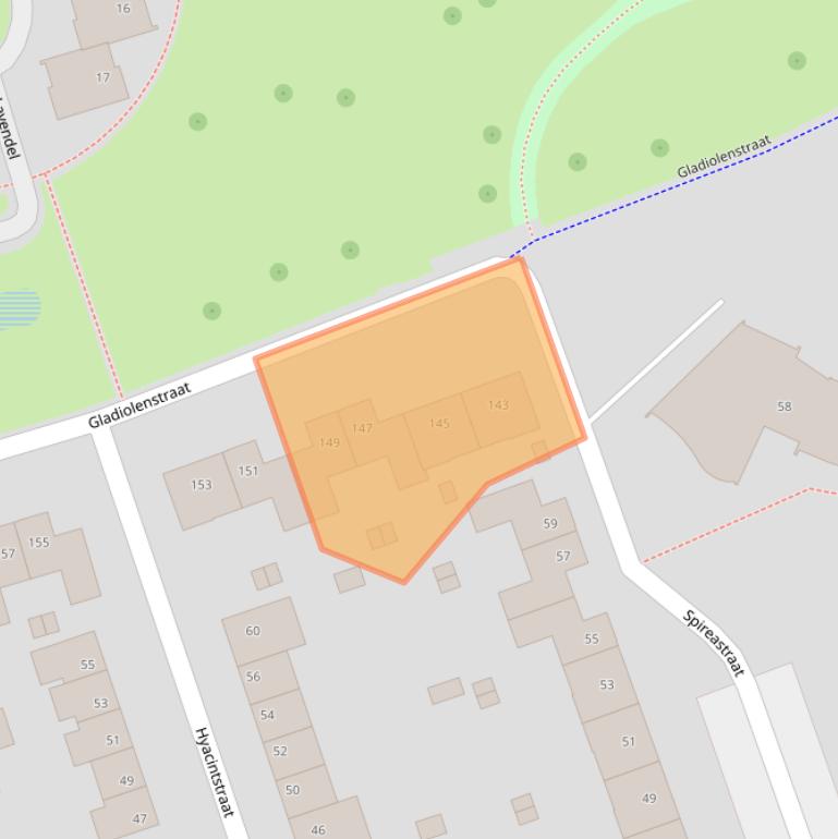 Kaart van postcodegebied 6466TR.