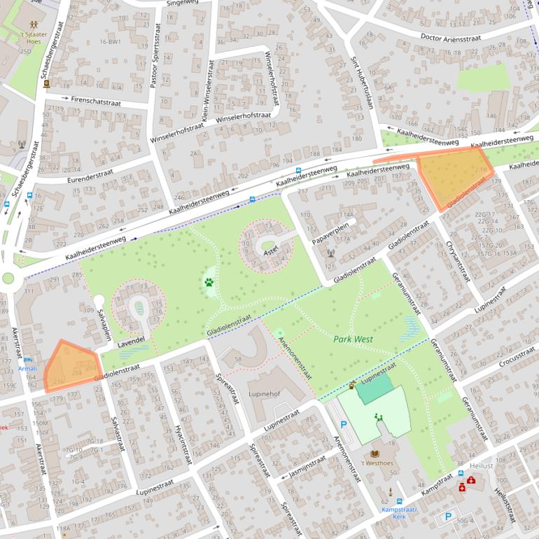 Kaart van postcodegebied 6466TZ.