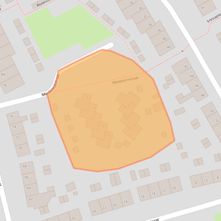 Kaart van postcodegebied 6466VS.