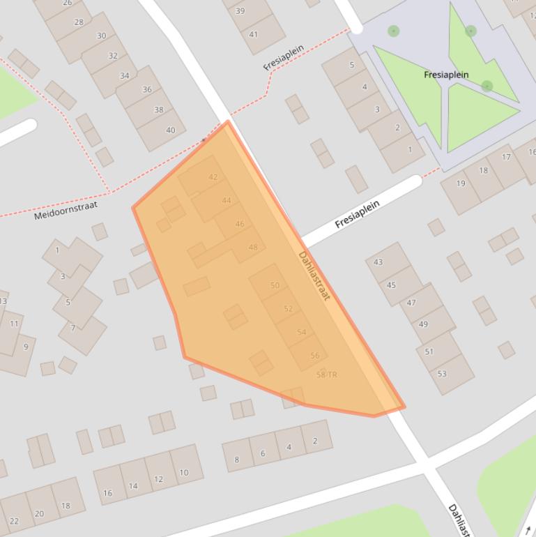 Kaart van postcodegebied 6466XE.