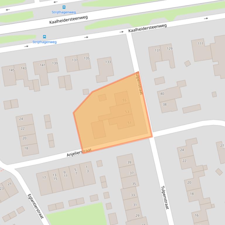 Kaart van postcodegebied 6466XJ.