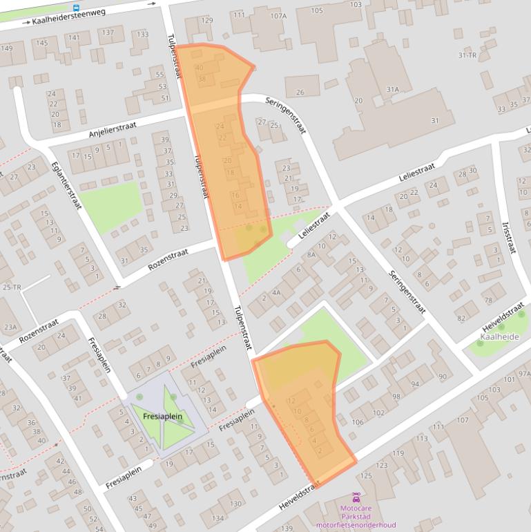 Kaart van postcodegebied 6466XK.