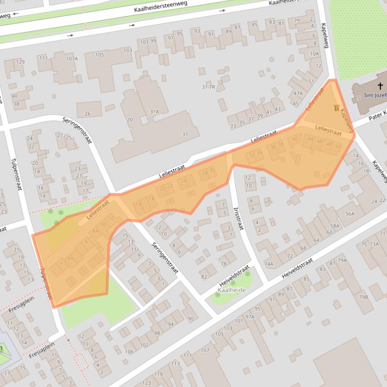Kaart van postcodegebied 6466XP.