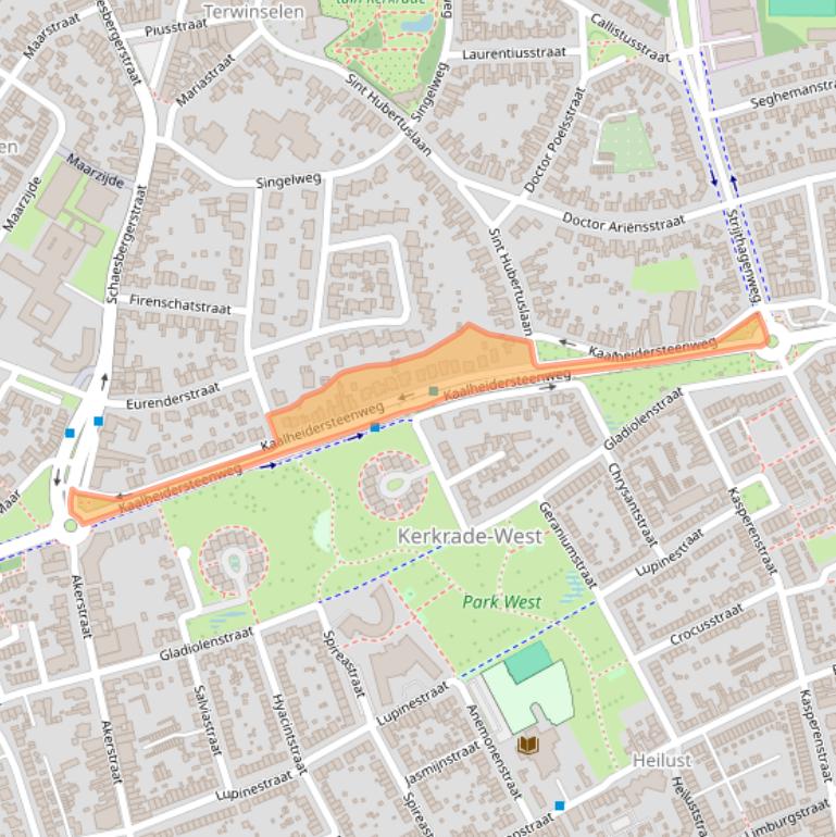 Kaart van postcodegebied 6467AG.