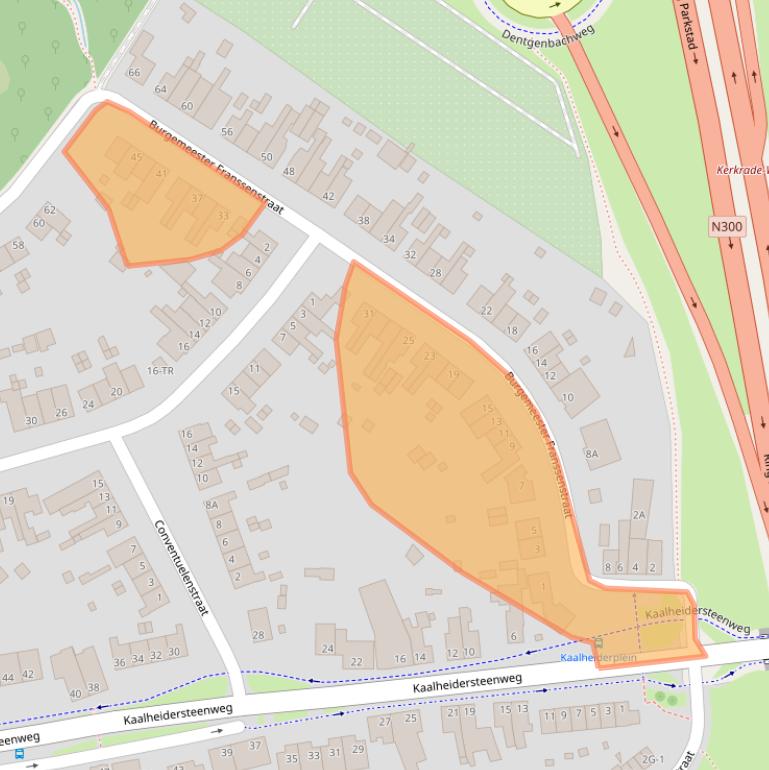 Kaart van postcodegebied 6467AK.