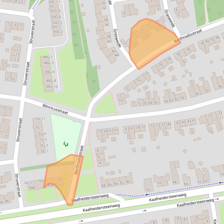 Kaart van postcodegebied 6467AV.