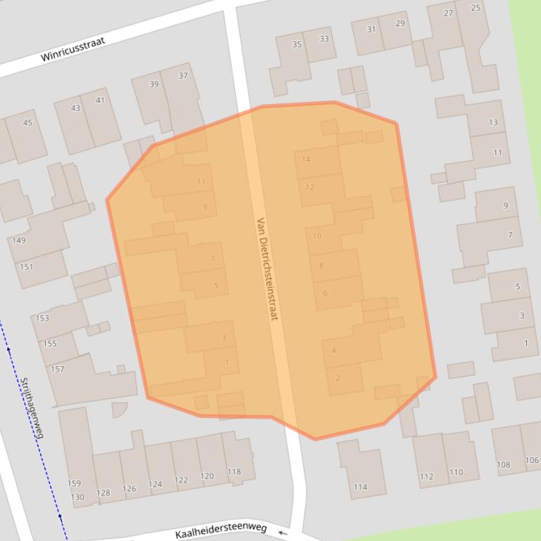 Kaart van postcodegebied 6467BL.