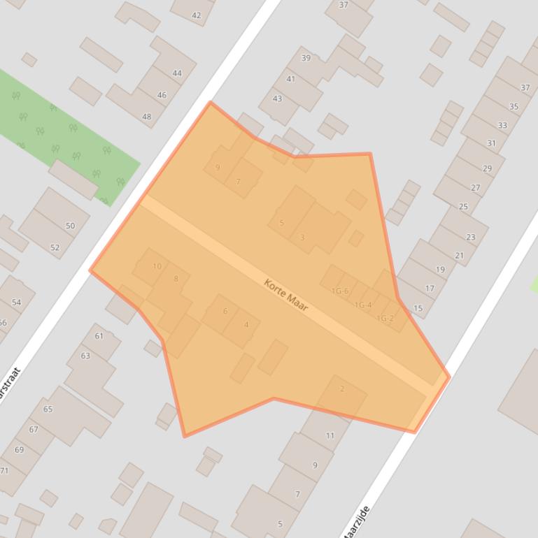 Kaart van postcodegebied 6467EX.