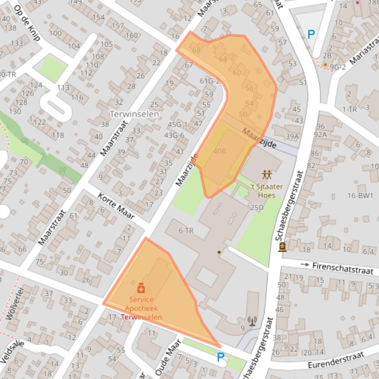 Kaart van postcodegebied 6467GC.