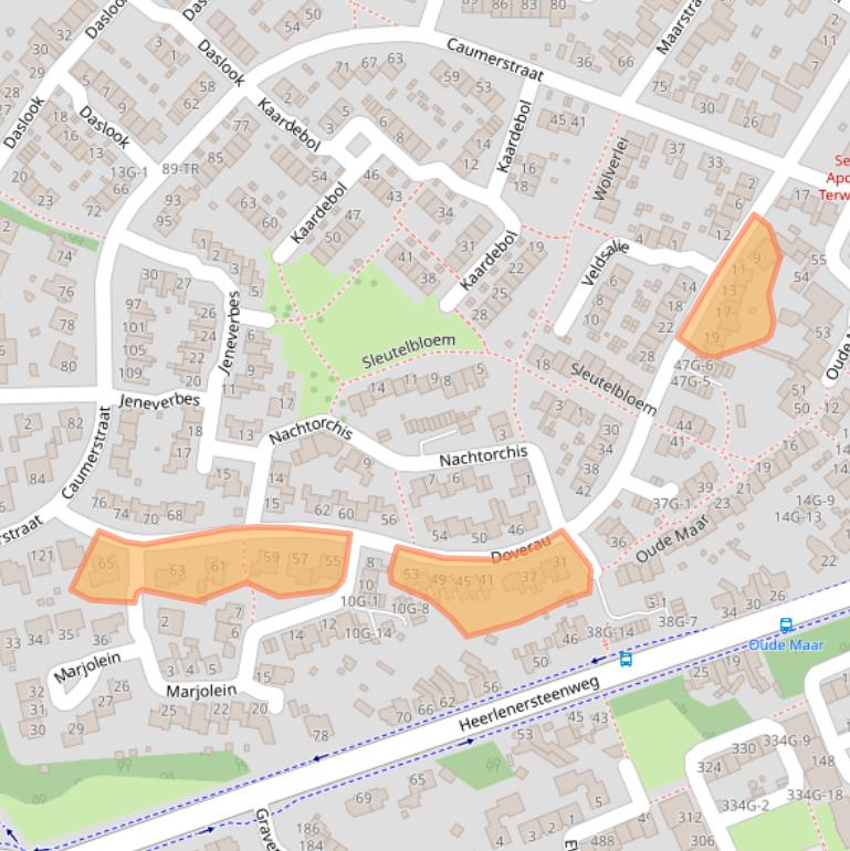Kaart van postcodegebied 6467HH.