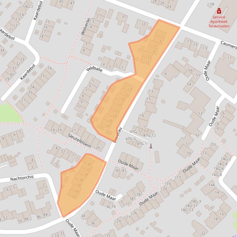 Kaart van postcodegebied 6467HJ.