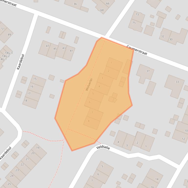 Kaart van postcodegebied 6467HN.