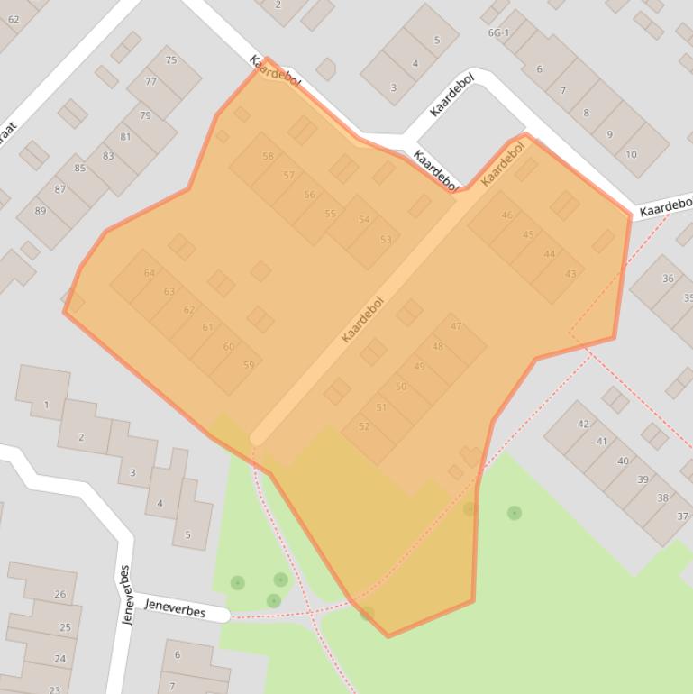 Kaart van postcodegebied 6467HW.