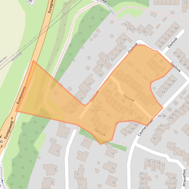 Kaart van postcodegebied 6467JB.