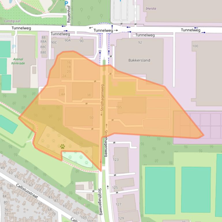 Kaart van postcodegebied 6468EH.