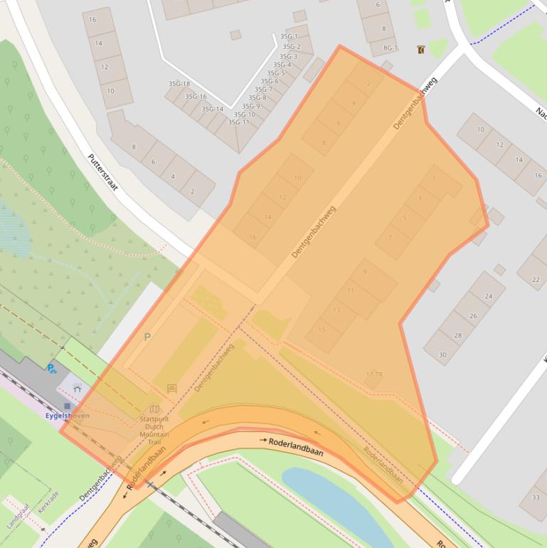 Kaart van postcodegebied 6469XV.