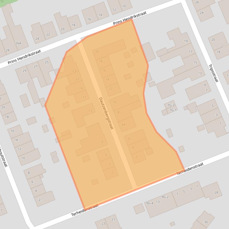 Kaart van postcodegebied 6471BA.