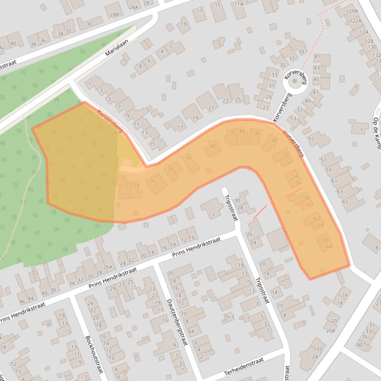 Kaart van postcodegebied 6471BD.