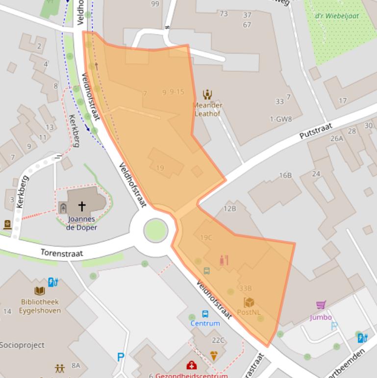 Kaart van postcodegebied 6471CA.