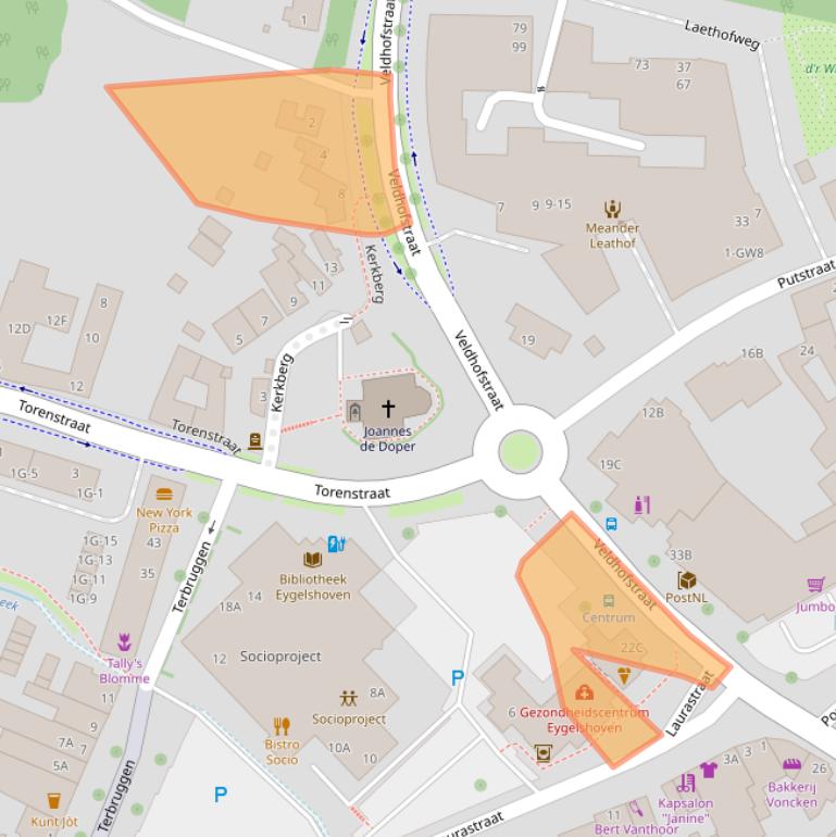 Kaart van postcodegebied 6471CJ.