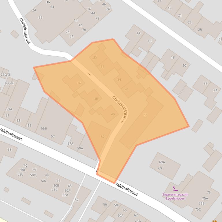 Kaart van postcodegebied 6471EW.