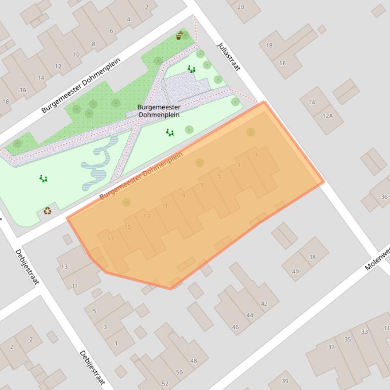 Kaart van postcodegebied 6471JD.