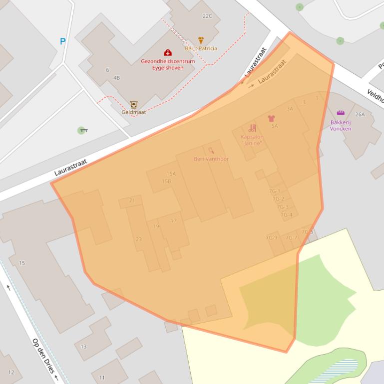 Kaart van postcodegebied 6471JG.