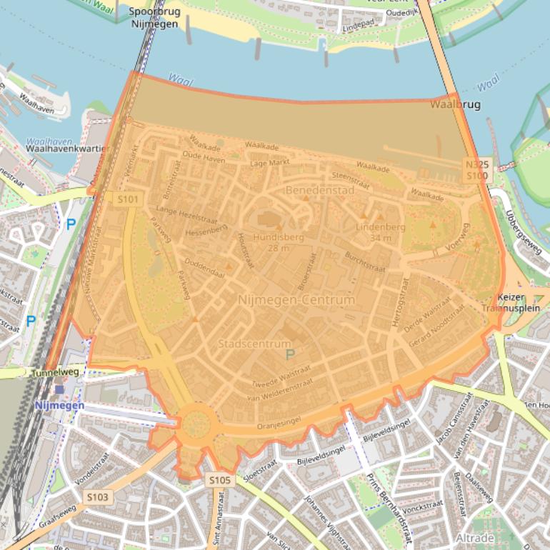 Kaart van postcodegebied 6511.