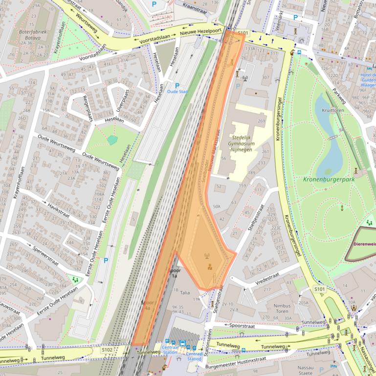 Kaart van postcodegebied 6511AB.