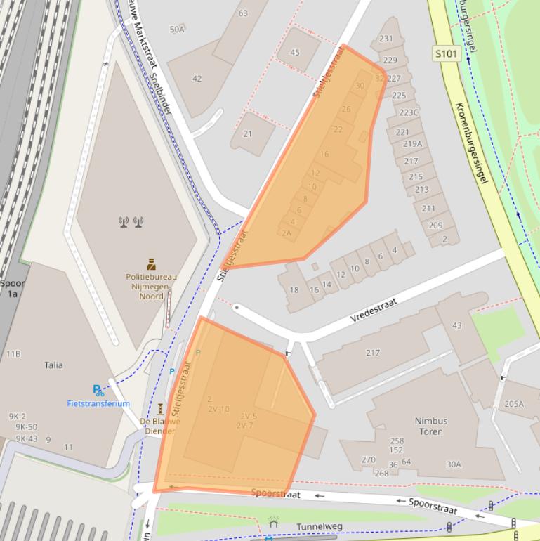 Kaart van postcodegebied 6511AC.