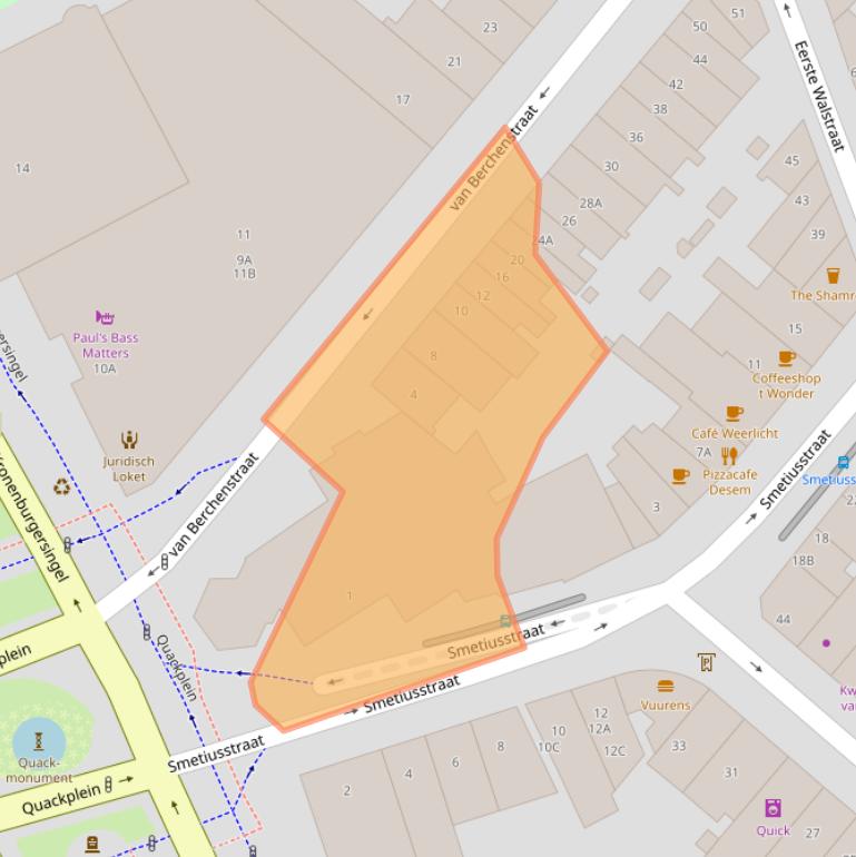 Kaart van postcodegebied 6511BC.