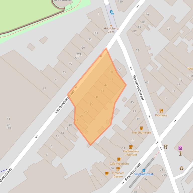 Kaart van postcodegebied 6511BD.