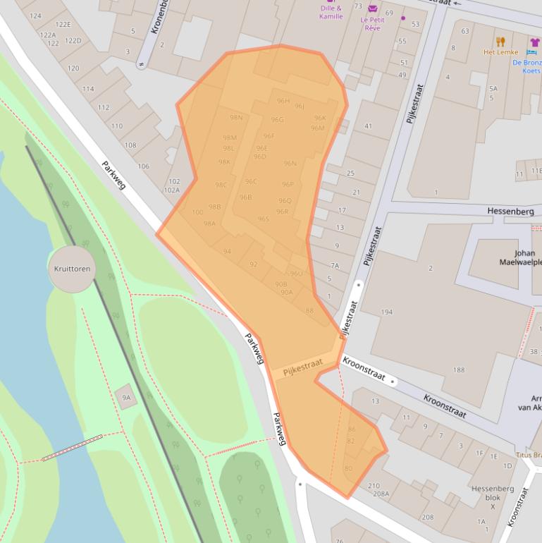 Kaart van postcodegebied 6511BK.