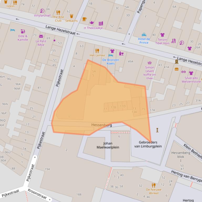 Kaart van postcodegebied 6511BR.