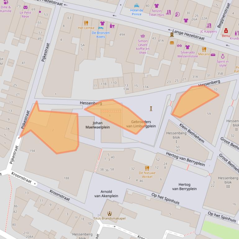 Kaart van postcodegebied 6511BT.