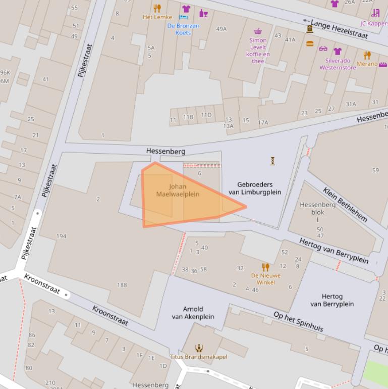 Kaart van postcodegebied 6511BV.