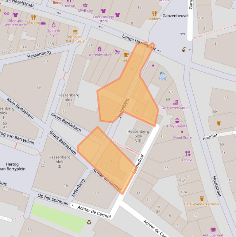 Kaart van postcodegebied 6511CS.