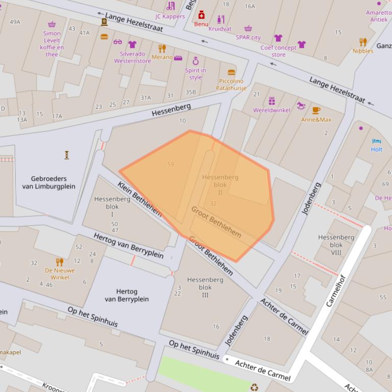 Kaart van postcodegebied 6511CZ.