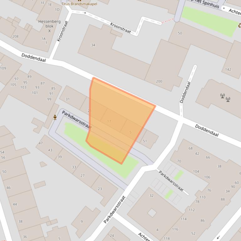 Kaart van postcodegebied 6511DA.