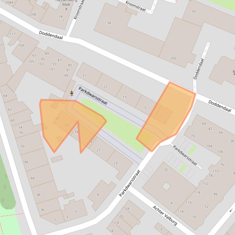 Kaart van postcodegebied 6511DJ.