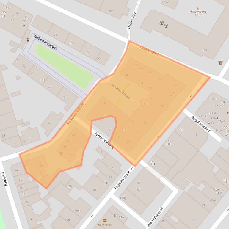 Kaart van postcodegebied 6511DK.